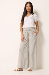 M&Co Natural Brown Stripe Wide Leg Cotton Trousers | M&Co  3
