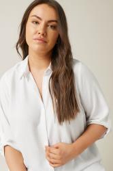 EVANS Plus Size White Tab Sleeve Shirt | Evans 5