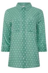 M&Co Sage Green Dobby Long Sleeve Cotton Shirt