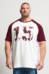 BadRhino Big & Tall Red & White Extra Long Raglan Football T-Shirt | BadRhino 3