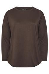 YOURS Plus Size 3 PACK Chocolate Brown Core T-Shirt Essentials Set | Yours Clothing 12