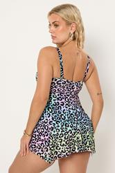 YOURS Plus Size Pink Leopard Print Bandeau Tankini Top | Yours Clothing 6
