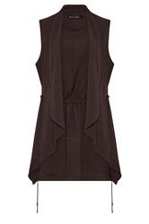 EVANS Plus Size Brown Waterfall Waistcoat | Evans 5