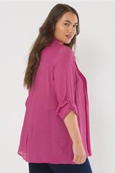 EVANS Plus Size Pink Pintuck Tab Sleeve Shirt | Evans 4