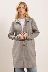 PixieGirl Petite Women's Grey Check Car Coat | PixieGirl 1
