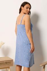 YOURS Plus Size Blue Heart Chemise Nightdress | Yours Clothing 2