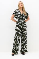 LTS Tall Black Abstract Wrap Jumpsuit | Long Tall Sally 3
