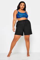 YOURS Plus Size Black Drawstring Swim Shorts | Yours Clothing 1