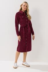 LTS Tall Berry Red Cord Shirt Dress | Long Tall Sally 3