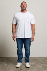 JACK & JONES Big & Tall White 'All Seeing Eye' Print T-Shirt | BadRhino 1