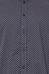 D555 Big & Tall Blue Abstract Spot Print Button Shirt | BadRhino 1