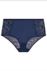 YOURSET 2 PACK Plus Size Navy Blue & White Embroidered Full Briefs | Yours Clothing 8