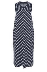 EVANS Plus Size Navy Blue Stripe Sleeveless Premium Cotton Dress 5