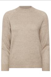 PixieGirl Petite Beige Brown Knitted Crew Neck Jumper