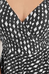 YOURS Plus Size Black Diamond Wrap Swimdress | Yours Clothing 4