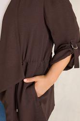 EVANS Plus Size Brown Lightweight Waterfall Jacket | Evans 4