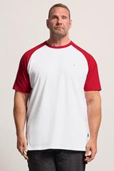 BadRhino Big & Tall Red & White Extra Long Raglan T-Shirt | BadRhino 3
