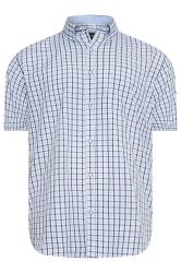 KAM Big & Tall Blue Short Sleeve Gingham Shirt