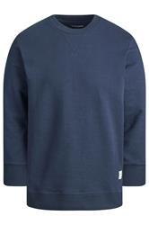 JACK & JONES Navy Blue Crew Sweatshirt | BadRhino 2