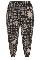 YOURS Plus Size Black Celestial Cropped Balloon Trousers | Yours Clothing 5