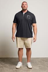 JACK & JONES Big & Tall Black Polo Shirt | BadRhino 1