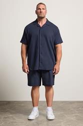 BadRhino Big & Tall Navy Blue Textured Shorts | BadRhino 1