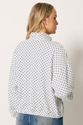 LTS Tall Women's White Polka Dot Funnel Neck Jacket | Long Tall Sally 7