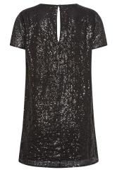 PixieGirl Black Sequin T-Shirt Dress | PixieGirl  9