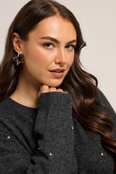 Silver Tone Star Diamante Earrings | Yours Clothing 1