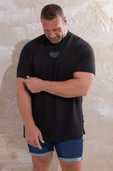 D555 Big & Tall Black 'Harlem' Ribbed T-Shirt | BadRhino 3
