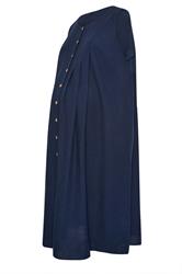 BUMP IT UP MATERNITY Plus Size Navy Blue Linen Button Through Dress | Yours Clothing 6