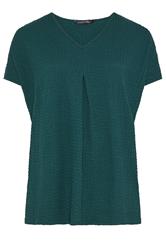 EVANS Curve Teal Green Pleat Front Swing Top