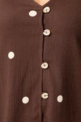 YOURS Plus Size Chocolate Brown Polka Dot Textured Waistcoat | Yours Clothing 4