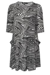 YOURS Curve Grey Abstract Soft Touch Pocket Dress