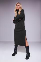 PixieGirl Petite Women's Black Knitted Roll Neck Jumper Dress | PixieGirl 3