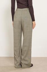 LTS Tall Beige Brown Check Wide Leg Trousers | Long Tall Sally 4