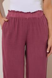 LTS Tall Berry Red Acid Wash Wide Leg Trousers | Long Tall Sally 6