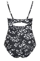 YOURS Plus Size Black Leopard Print Premium Underwired Swimsuit | Yours Clothing 10