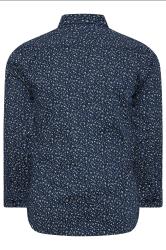 BadRhino Tailoring Big & Tall Navy Blue Micro Floral Print Formal Shirt | BadRhino 8