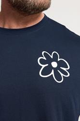 BadRhino Big & Tall Navy Blue Flower Graphic T-Shirt | BadRhino 7