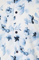 BadRhino Big & Tall White Flower Print Peached Revere Collar Shirt | BadRhino 8