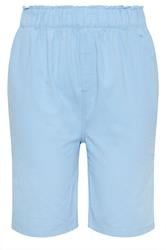 YOURS Plus Size Blue Textured Cotton Shorts | Yours Clothing 5
