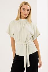 STAR Natural BrownHigh Neck Belted Top | StarByJM 3