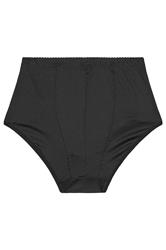 YOURS Plus Size Black Light Control High Waisted Full Briefs | Yours Clothing 4