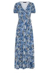 LTS Tall Blue Abstract Wrap Maxi Dress