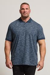 BadRhino Big & Tall Navy Blue Marl Polo Shirt | BadRhino 3