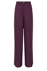 LTS Tall Purple Linen Pleated Wide Leg Trousers