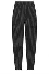 LTS Tall Women's Black Pinstripe Barrel Leg Trousers | Long Tall Sally 5