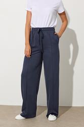 LTS Tall Navy Blue Seam Front Wide Leg Joggers | Long Tall Sally 1