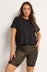 YOURSET 2 PACK Plus Size Black Leopard Stretch Cycling Shorts | Yours Clothing 4